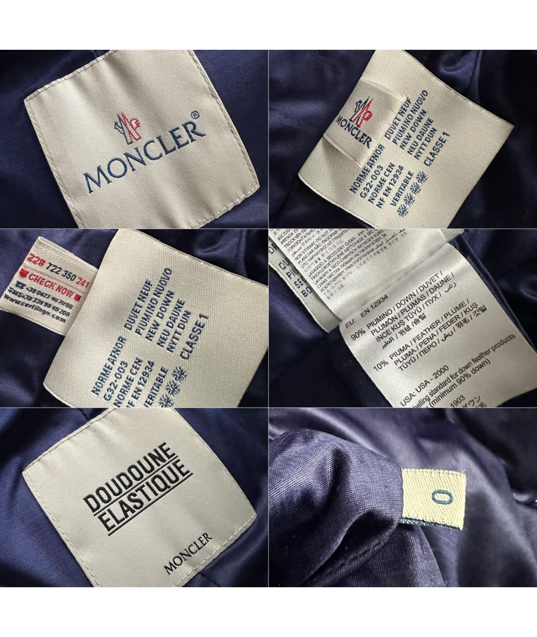 MONCLER Темно-синий пуховик, фото 7