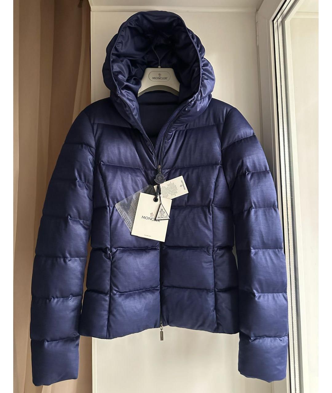 MONCLER Темно-синий пуховик, фото 2