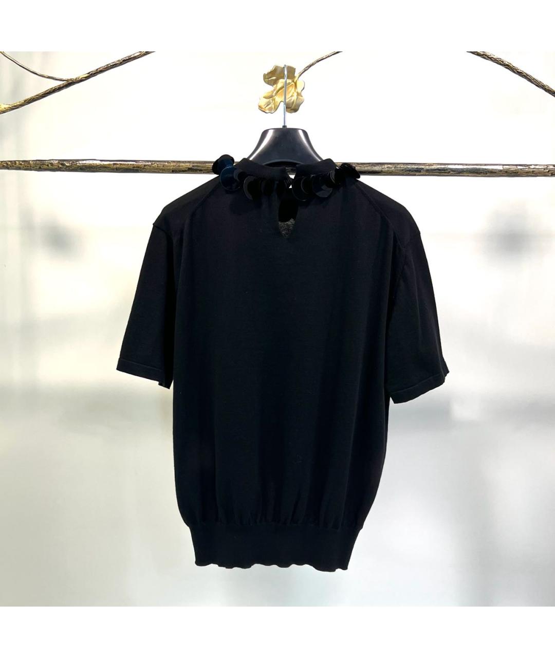 JIL SANDER Черная хлопковая футболка, фото 2