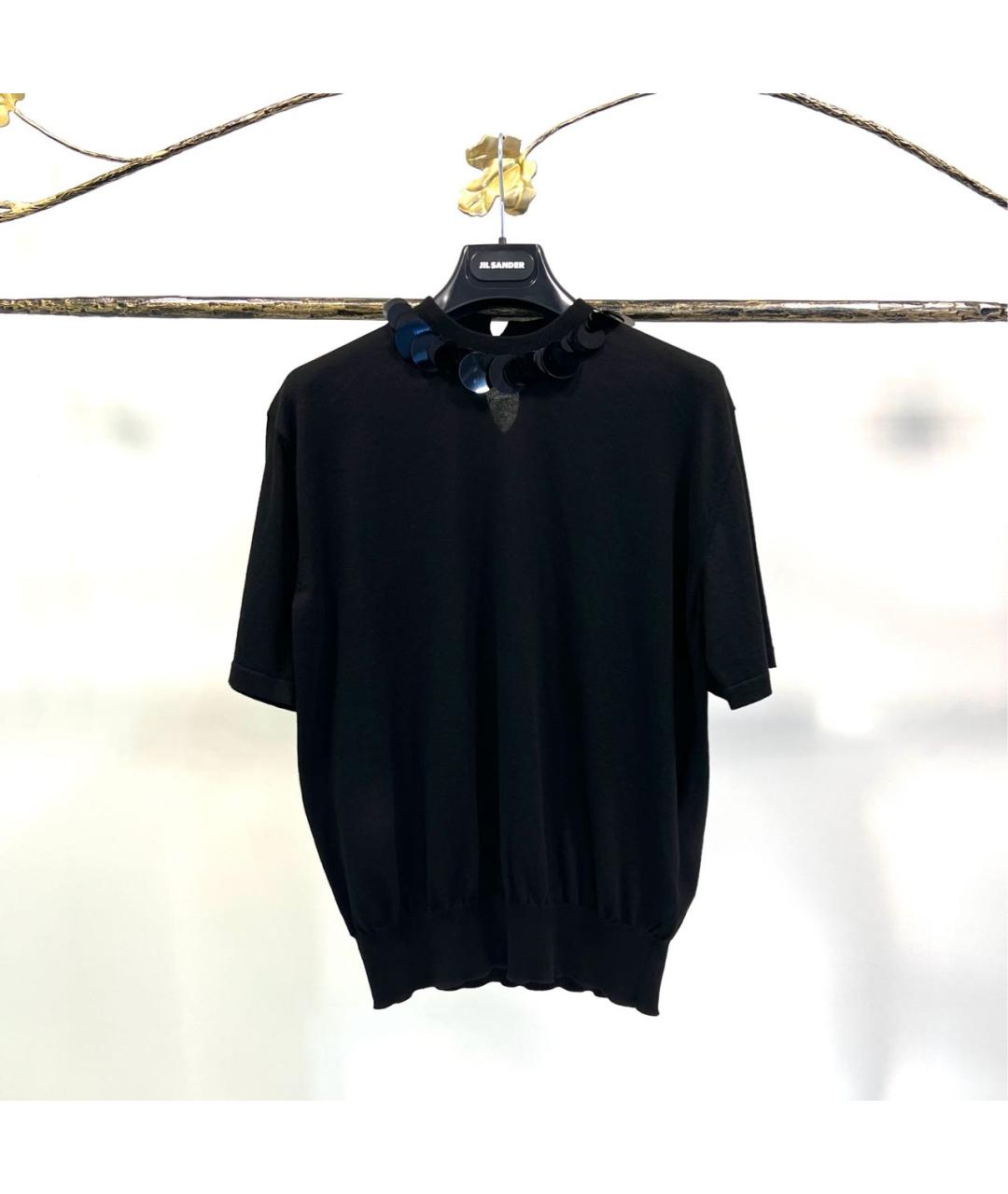 JIL SANDER Черная хлопковая футболка, фото 6