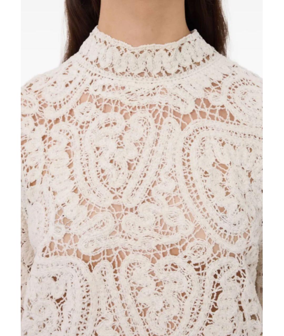 LOULOU DE SAISON Белый шелковый джемпер / свитер, фото 5