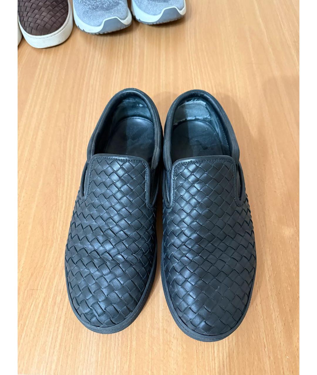 BOTTEGA VENETA Черные кожаные слипоны, фото 2