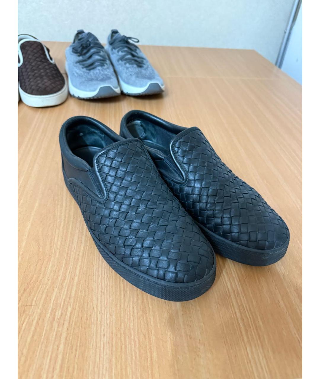 BOTTEGA VENETA Черные кожаные слипоны, фото 5