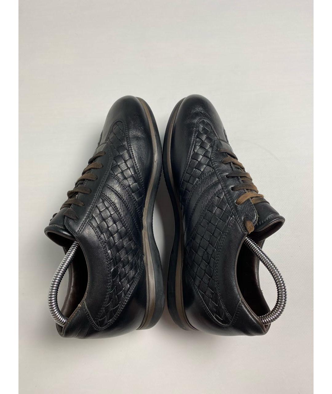 BOTTEGA VENETA Черные кожаные низкие кроссовки / кеды, фото 6