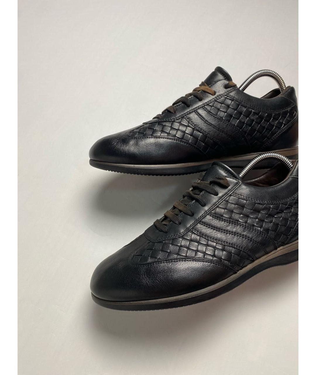 BOTTEGA VENETA Черные кожаные низкие кроссовки / кеды, фото 5