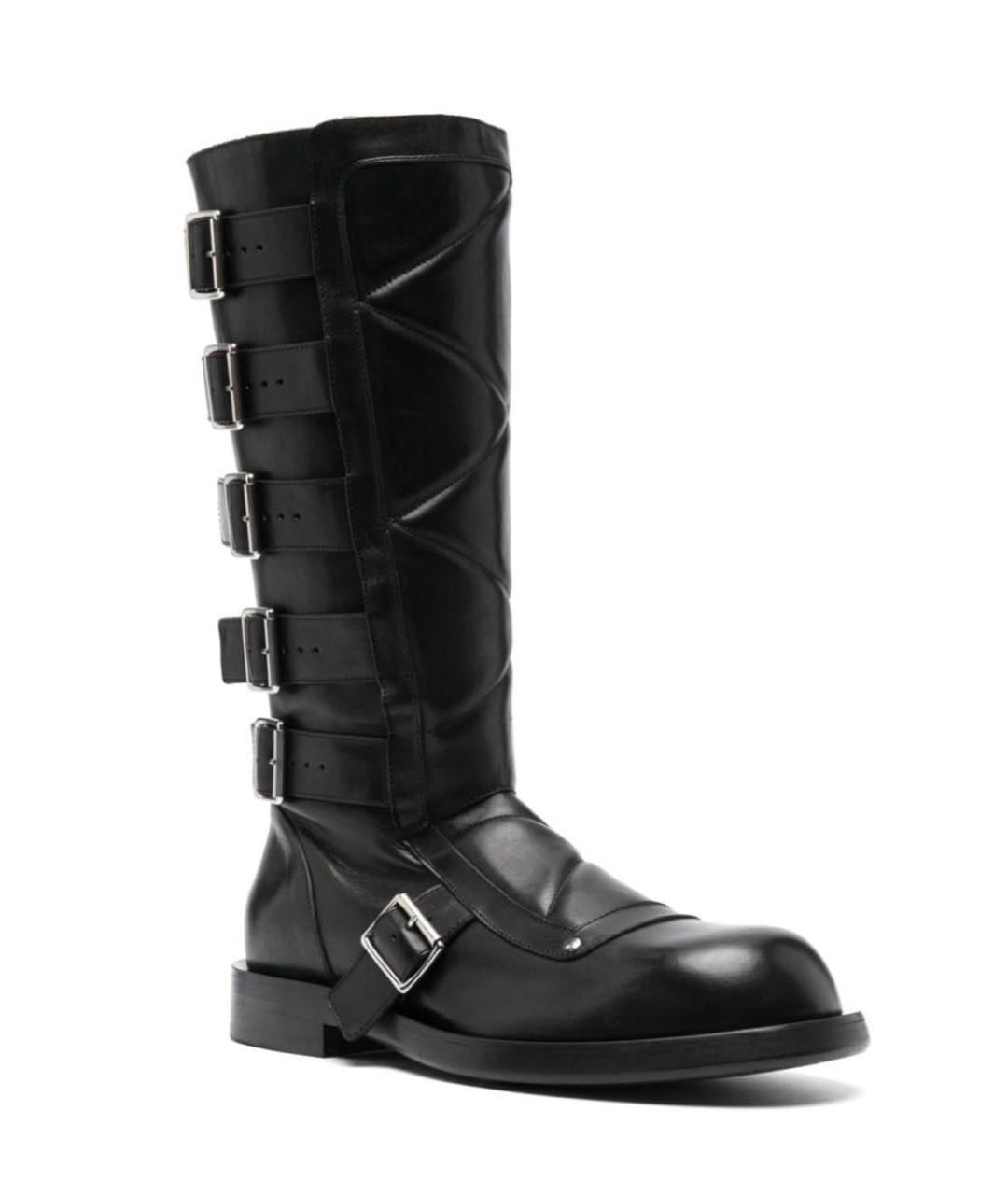 ANN DEMEULEMEESTER Черные кожаные сапоги, фото 7