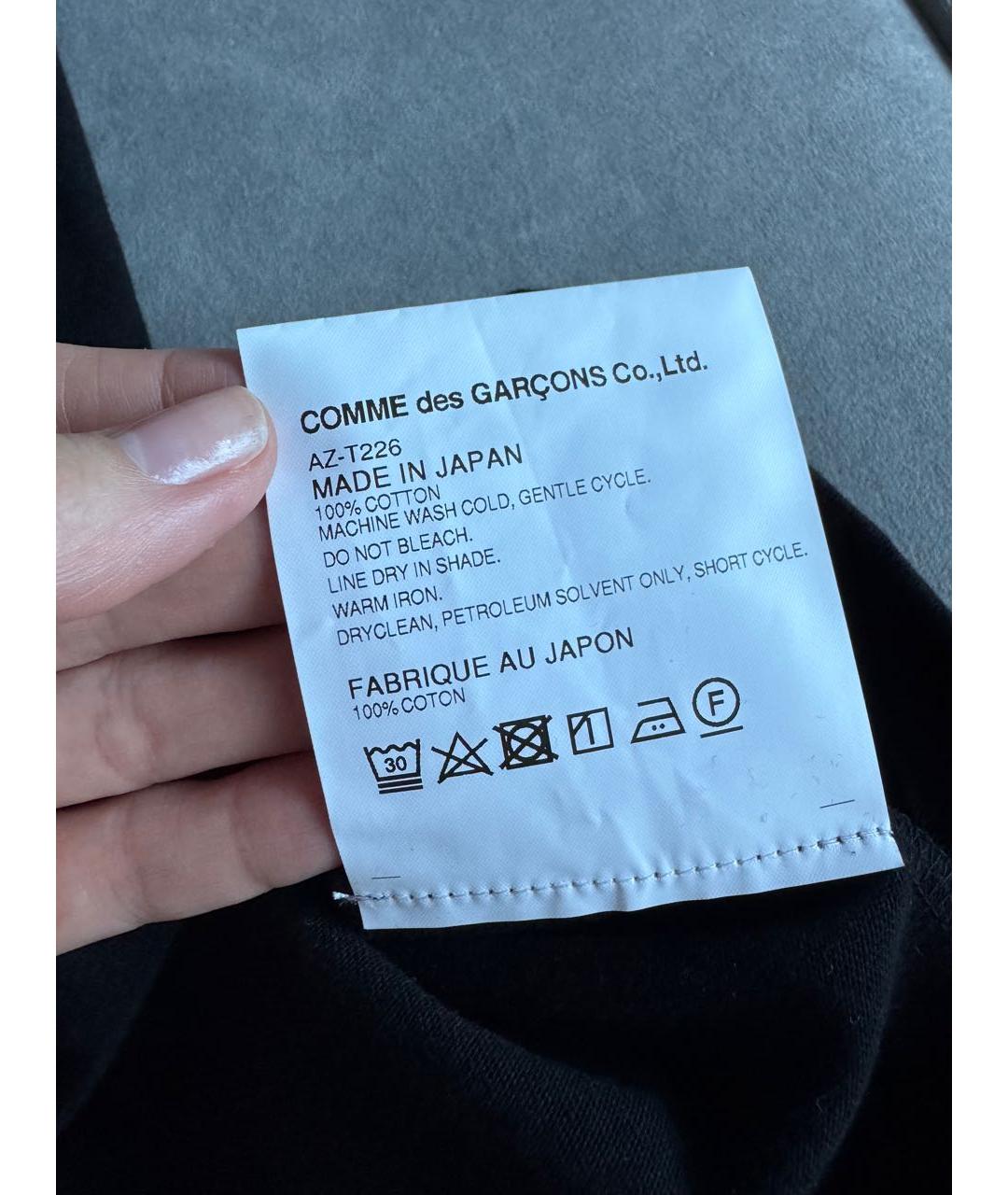 COMME DES GARÇONS Черная хлопковая футболка, фото 6