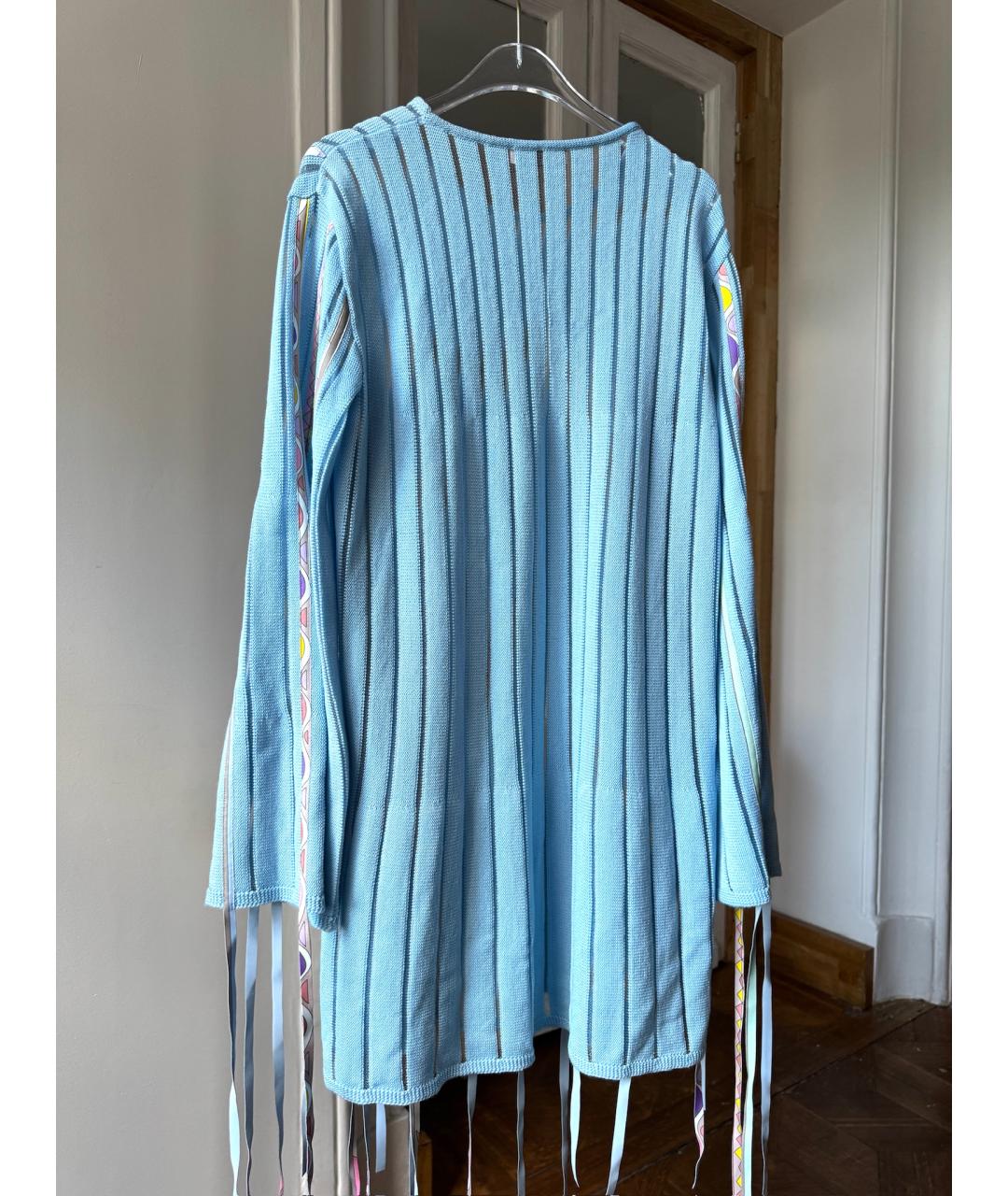 EMILIO PUCCI Голубое шерстяное повседневное платье, фото 3