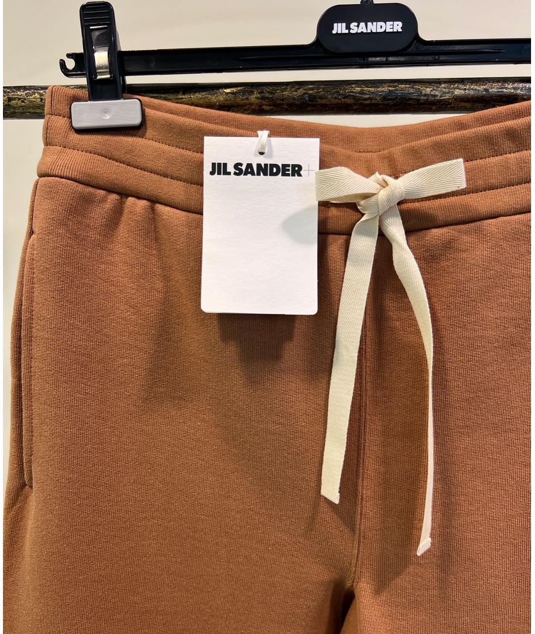 JIL SANDER Коричневые хлопковые спортивные брюки и шорты, фото 3