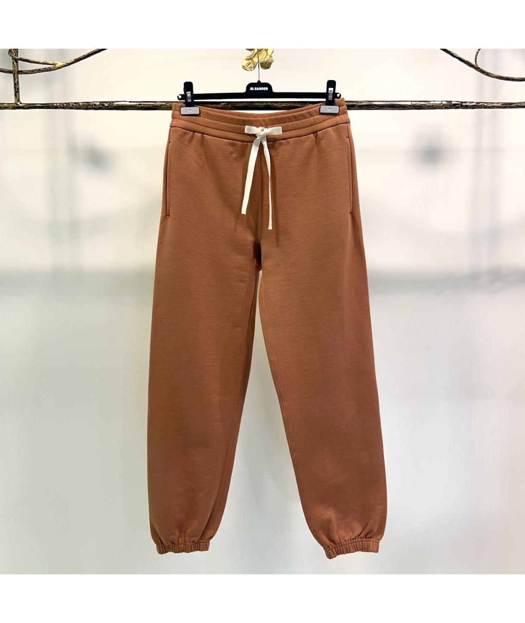 JIL SANDER Коричневые хлопковые спортивные брюки и шорты, фото 6
