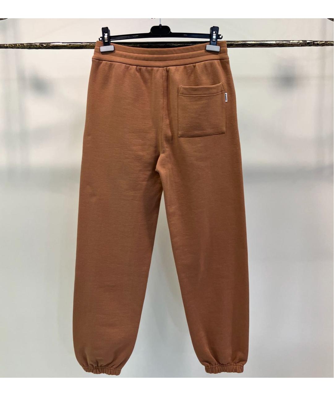 JIL SANDER Коричневые хлопковые спортивные брюки и шорты, фото 2