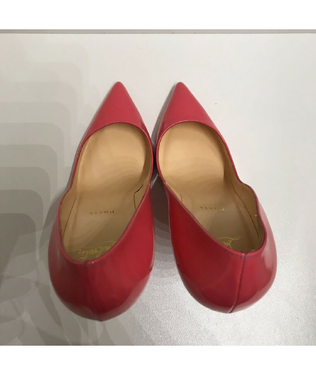 CHRISTIAN LOUBOUTIN Коралловые туфли из лакированной кожи, фото 3