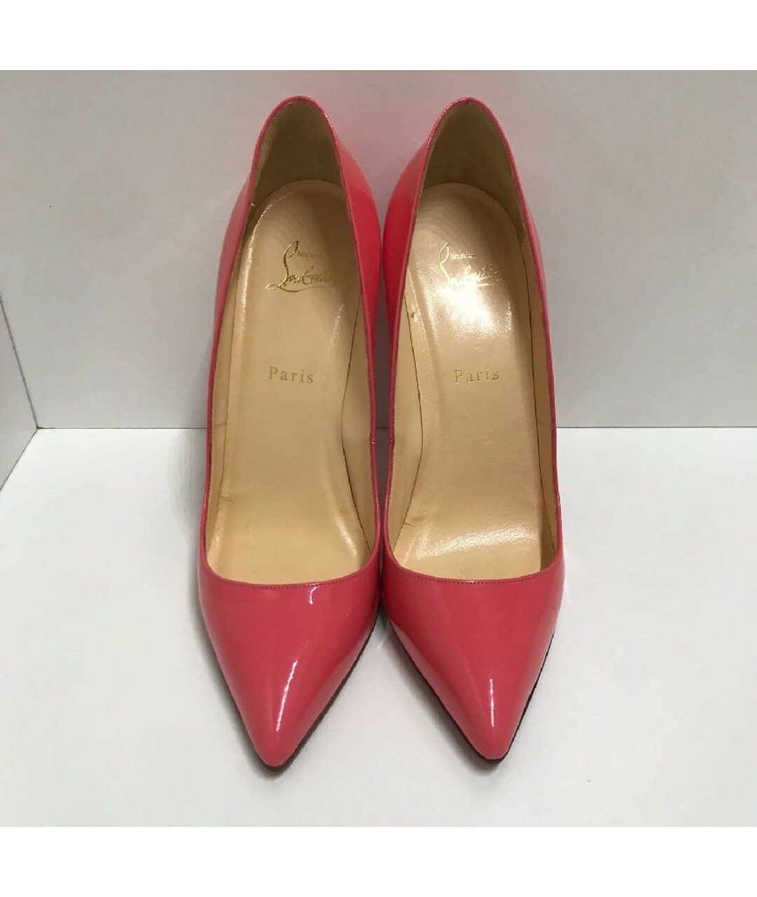 CHRISTIAN LOUBOUTIN Коралловые туфли из лакированной кожи, фото 2