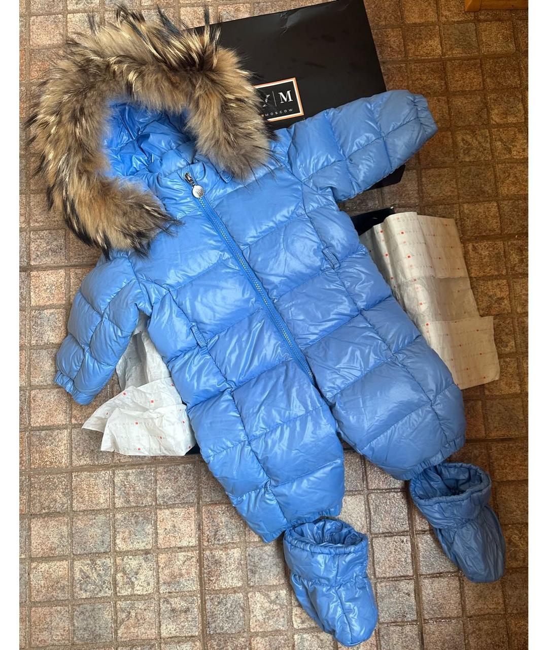 MONCLER KIDS Голубой комбинезон, фото 8