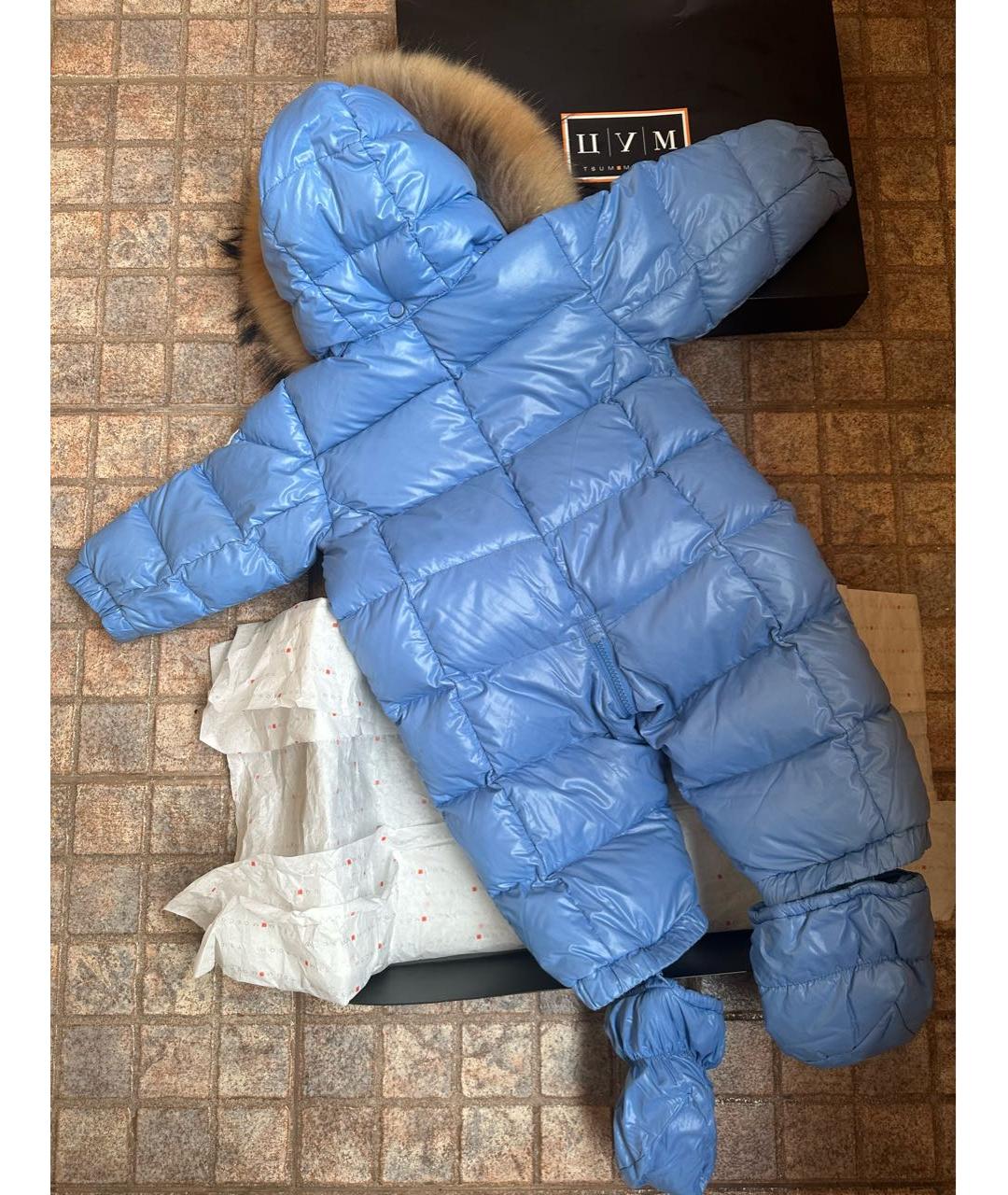 MONCLER KIDS Голубой комбинезон, фото 2