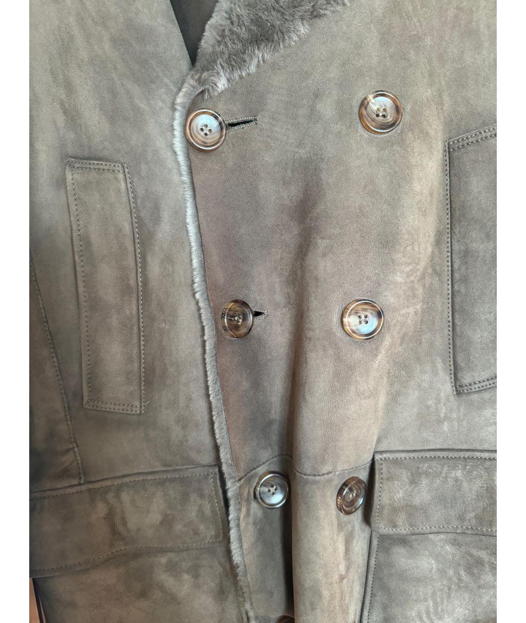 GUCCI Бежевая кожаная дубленка/шуба, фото 4