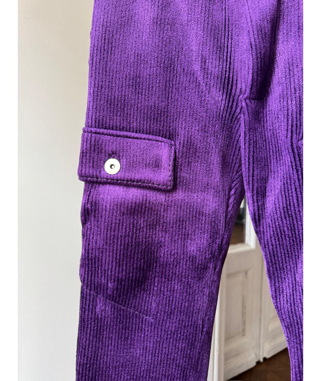 BOTTEGA VENETA Фиолетовые вискозные прямые брюки, фото 4