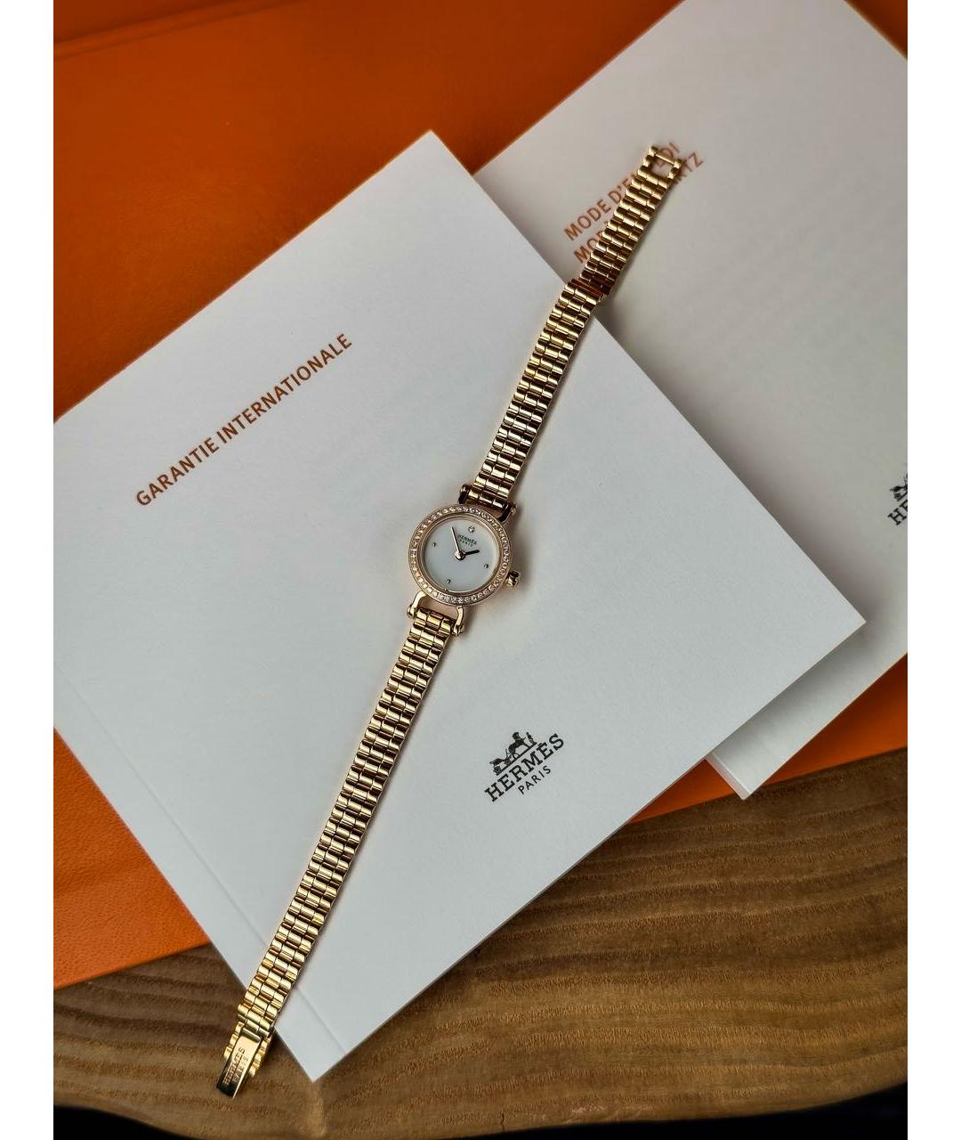 HERMES Золотые часы из розового золота, фото 7