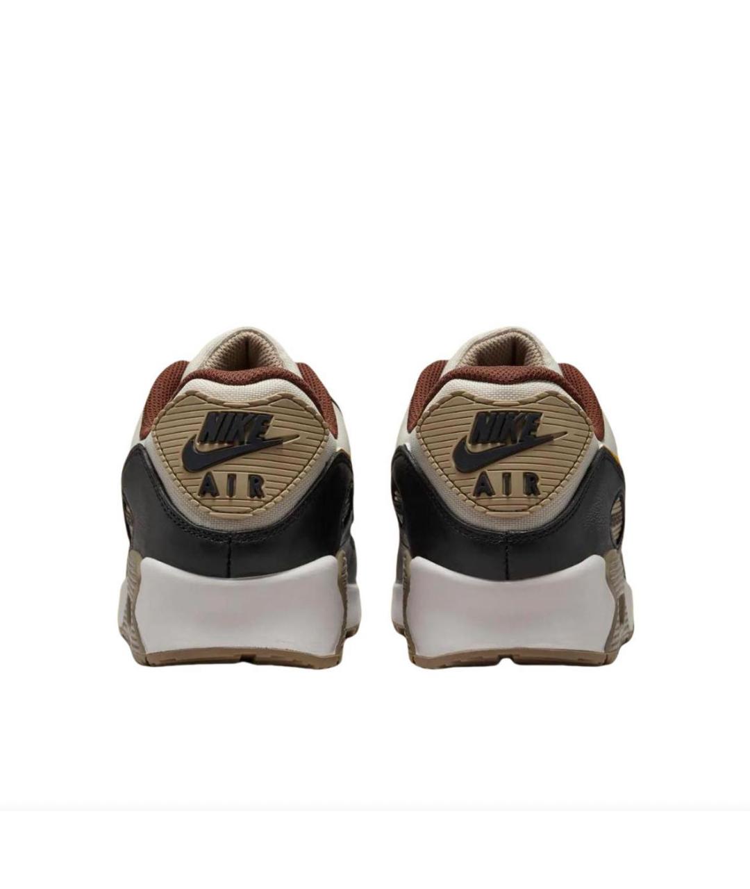 NIKE Коричневые кожаные низкие кроссовки / кеды, фото 4