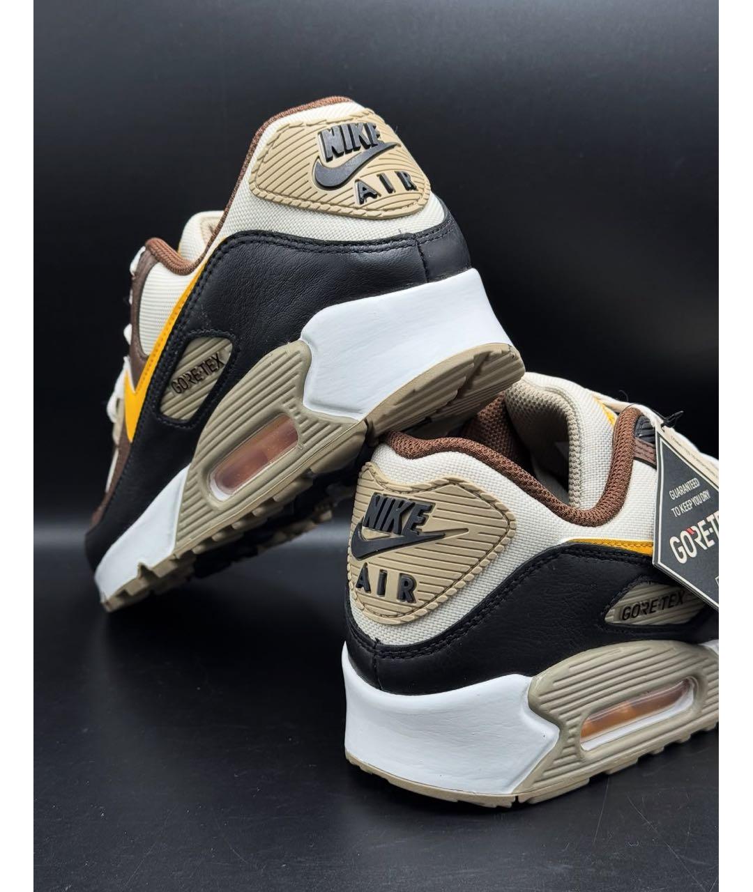 NIKE Коричневые кожаные низкие кроссовки / кеды, фото 6
