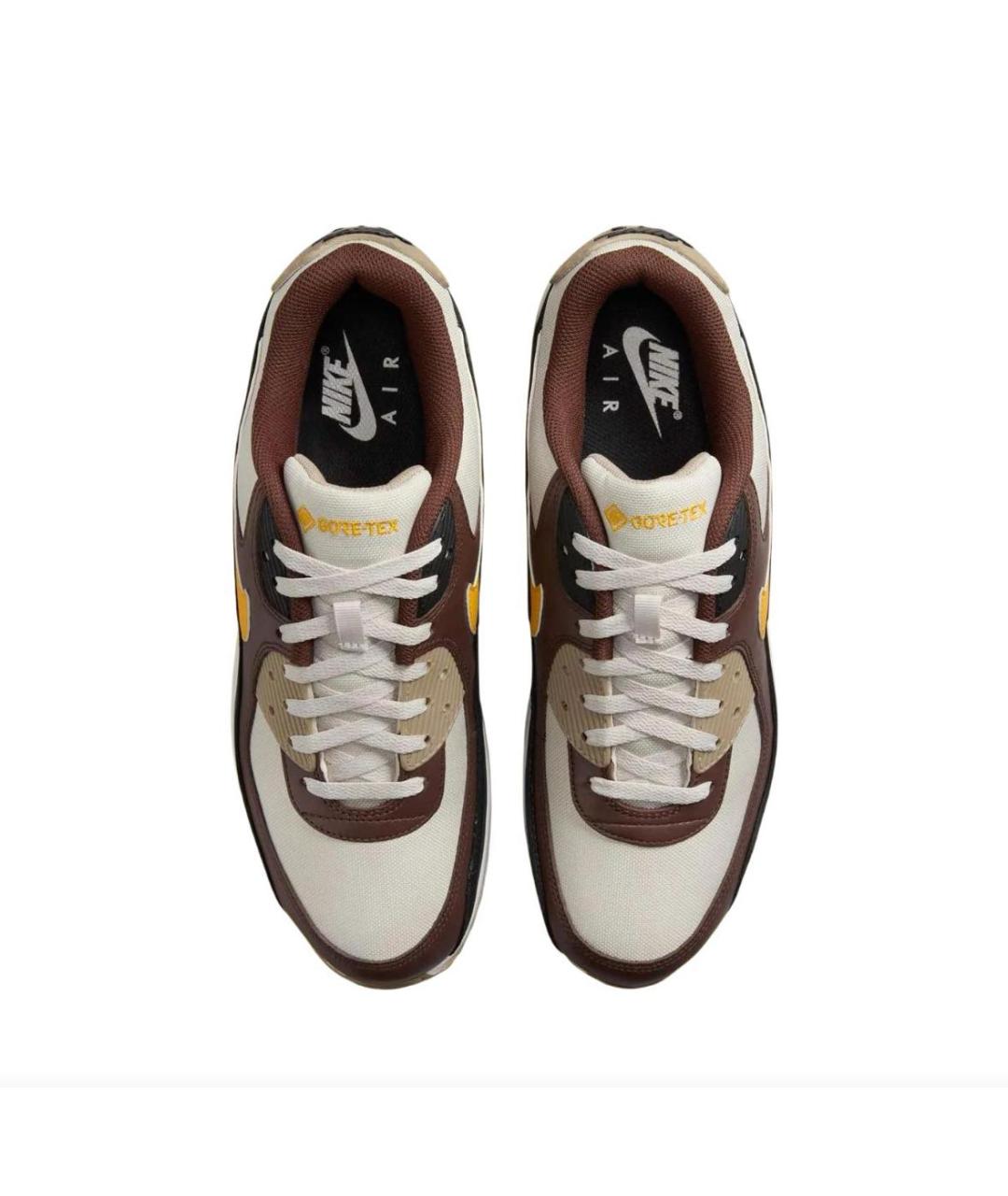 NIKE Коричневые кожаные низкие кроссовки / кеды, фото 3