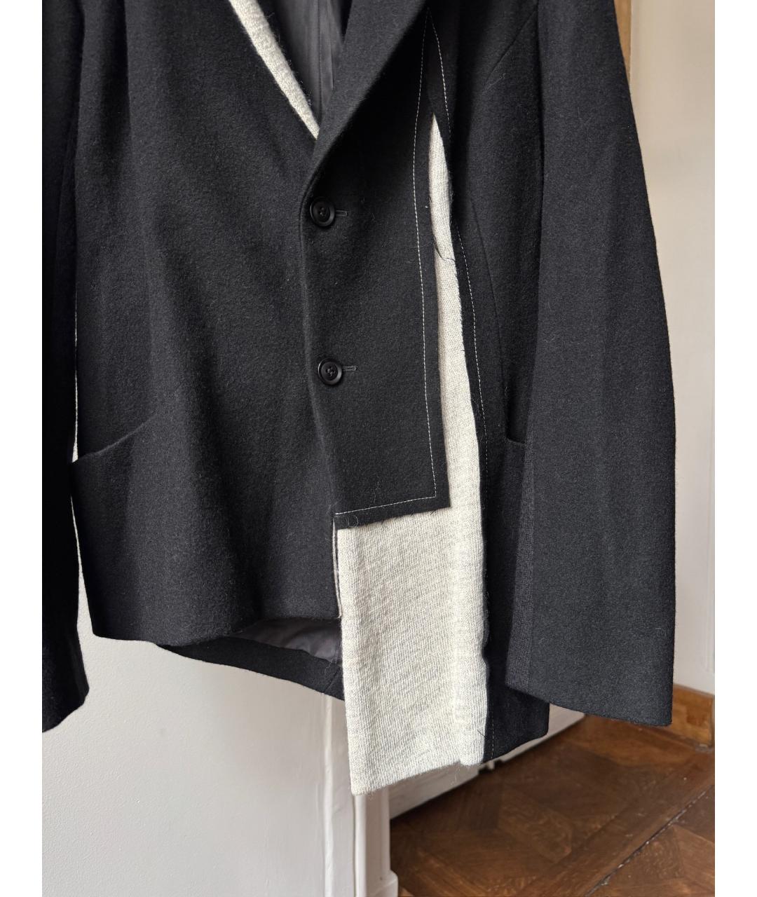 YOHJI YAMAMOTO Черный шерстяной жакет/пиджак, фото 3