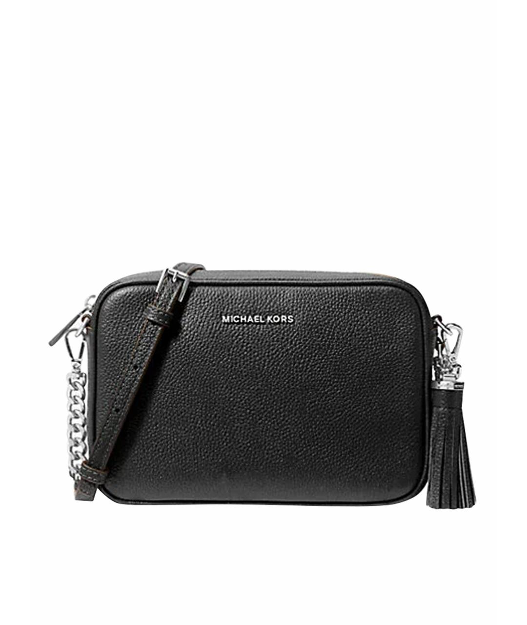 MICHAEL KORS Черная кожаная сумка через плечо, фото 1