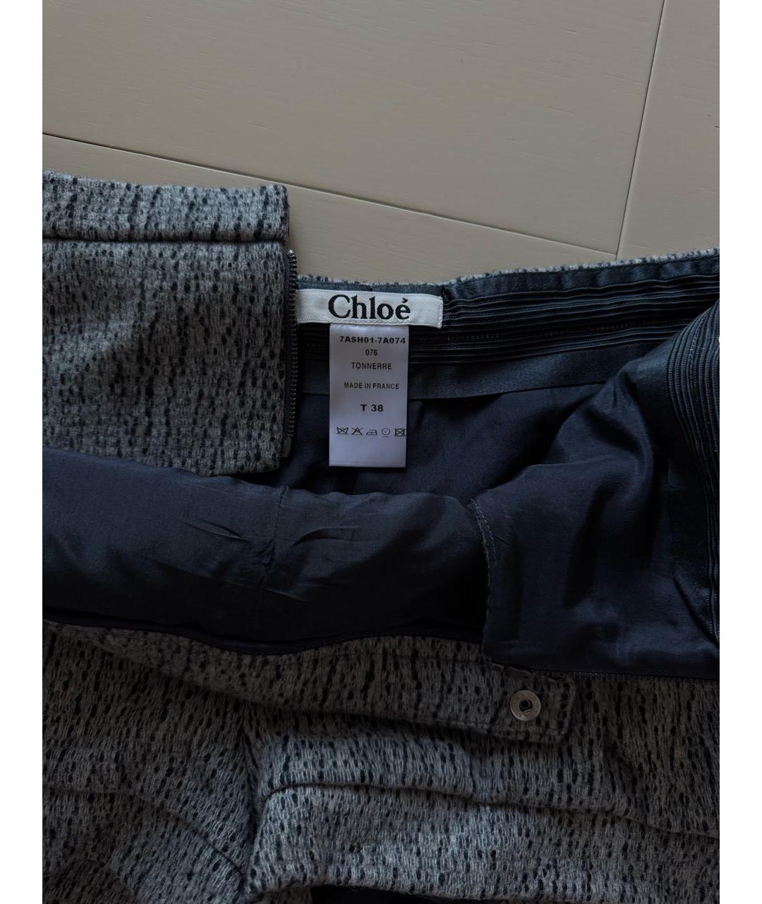 CHLOE Серые шерстяные шорты, фото 3