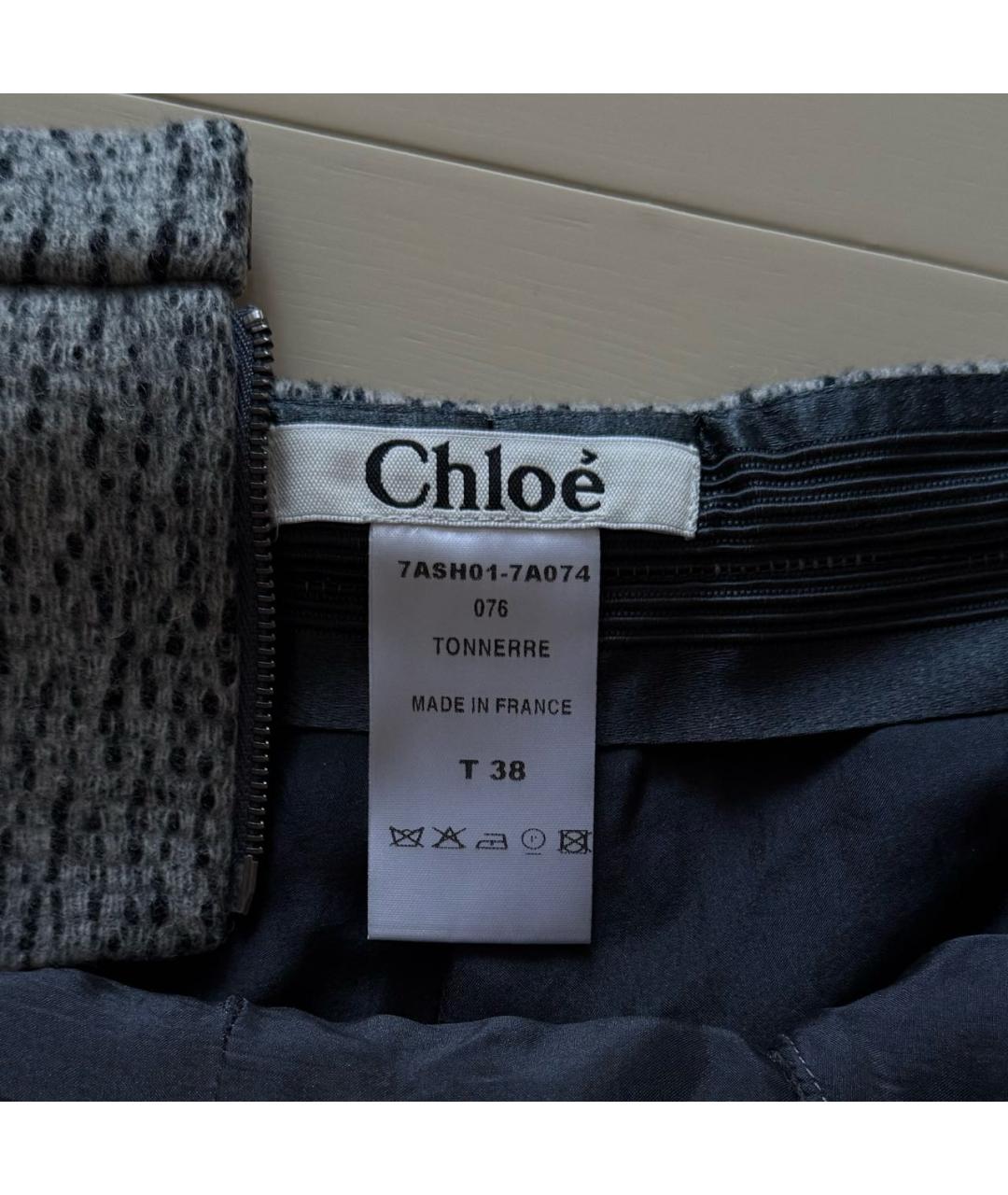 CHLOE Серые шерстяные шорты, фото 4
