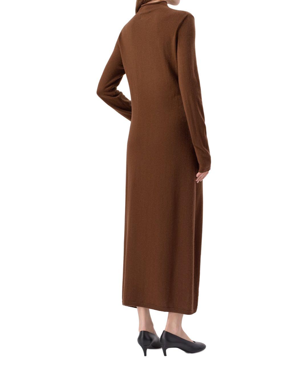 LOULOU DE SAISON Коричневое шерстяное повседневное платье, фото 3