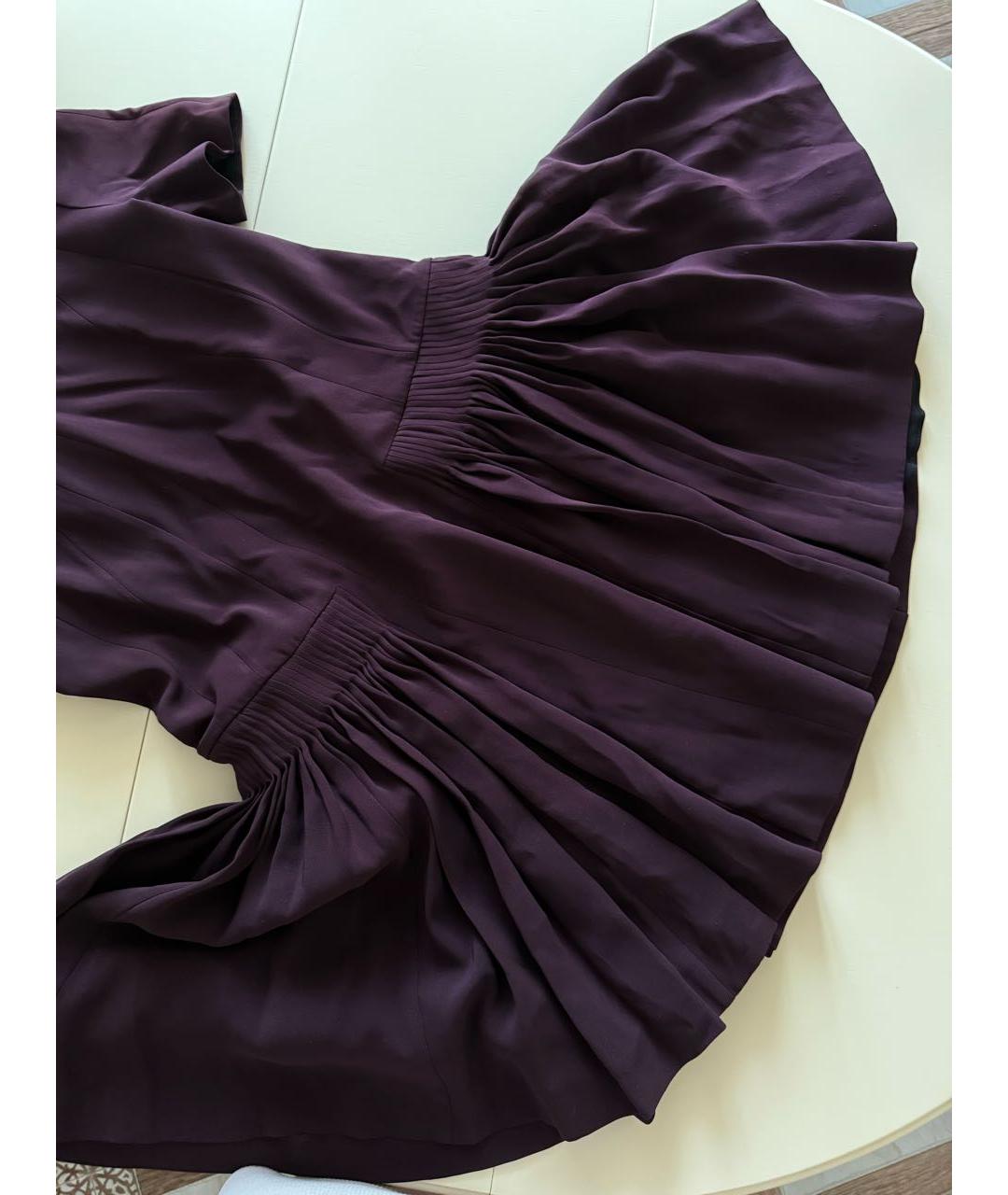 CHRISTIAN DIOR Бордовое шелковое коктейльное платье, фото 4