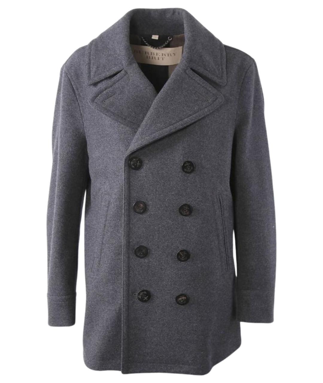 BURBERRY Серое шерстяное пальто, фото 1
