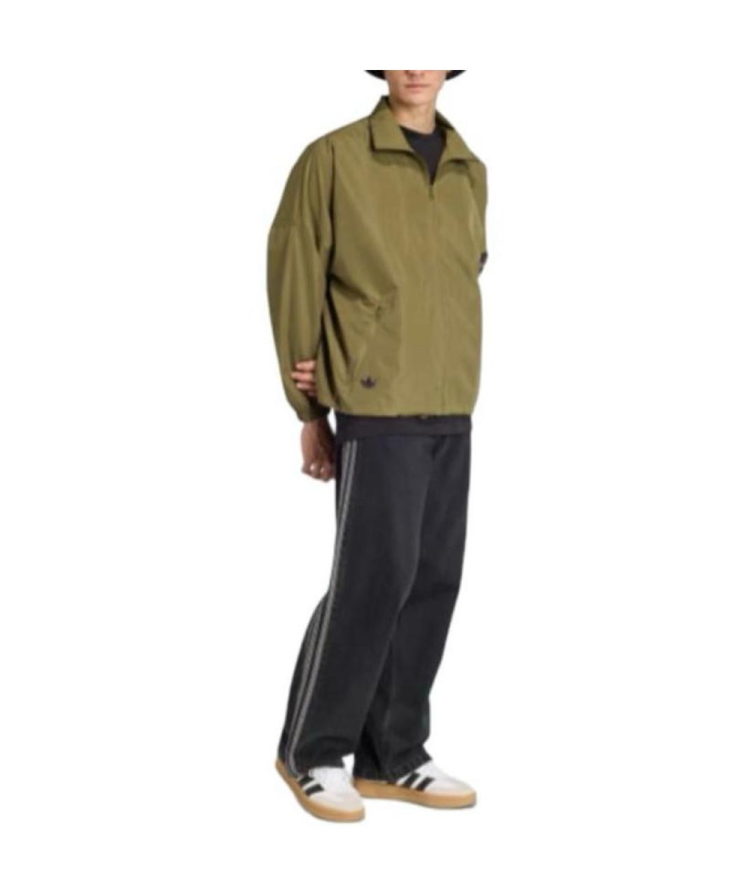 ADIDAS Хаки полиэстеровая куртка, фото 4