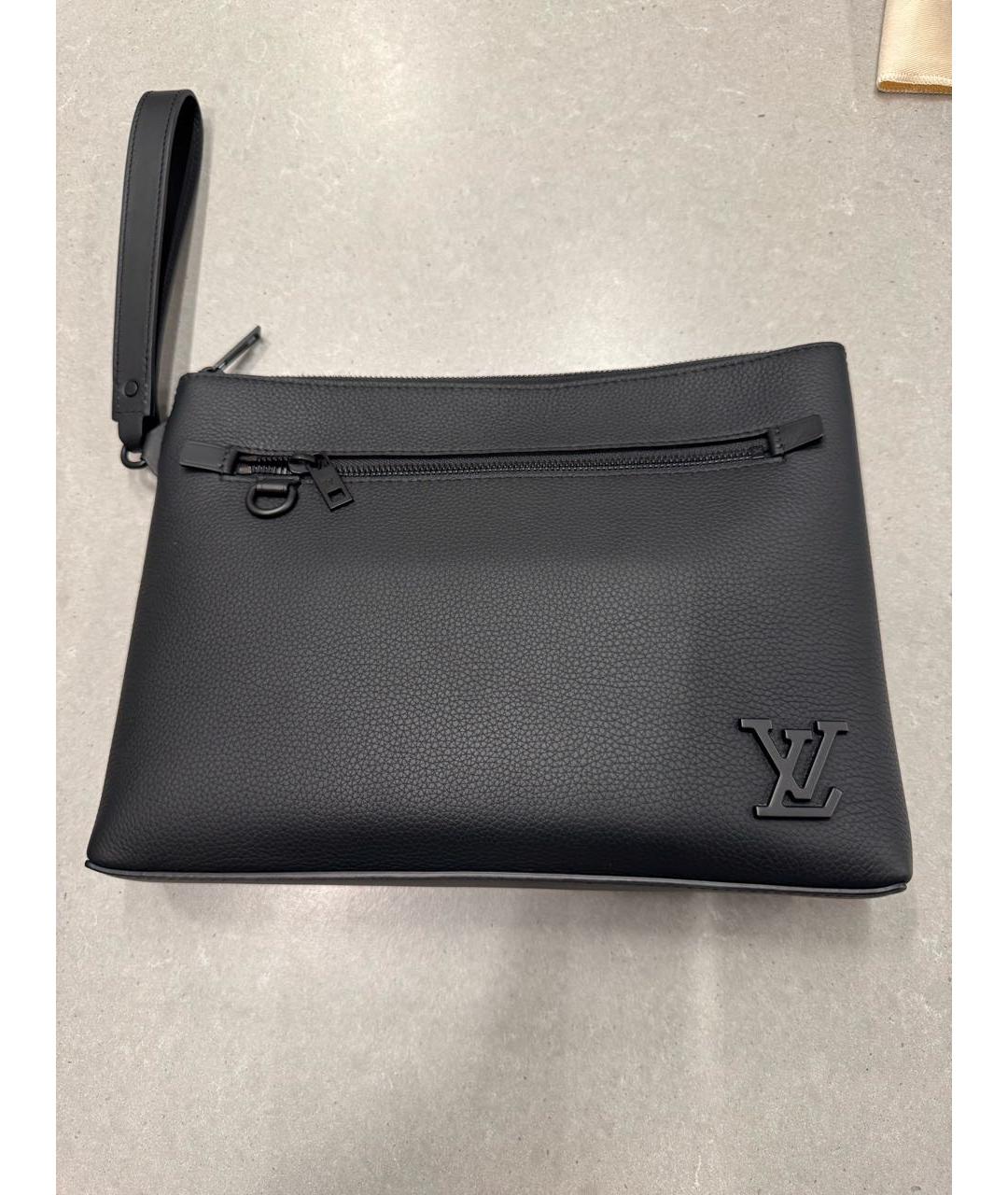LOUIS VUITTON Черная кожаная папка для документов, фото 6