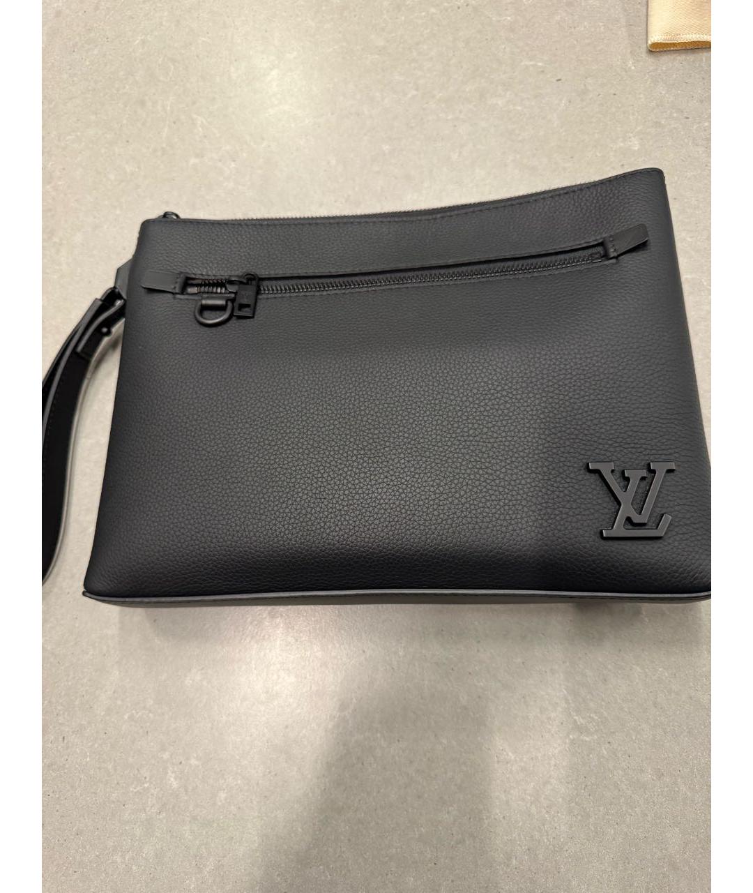 LOUIS VUITTON Черная кожаная папка для документов, фото 2