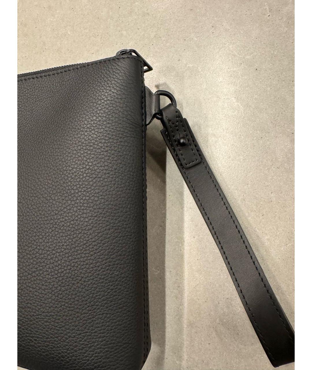 LOUIS VUITTON Черная кожаная папка для документов, фото 3