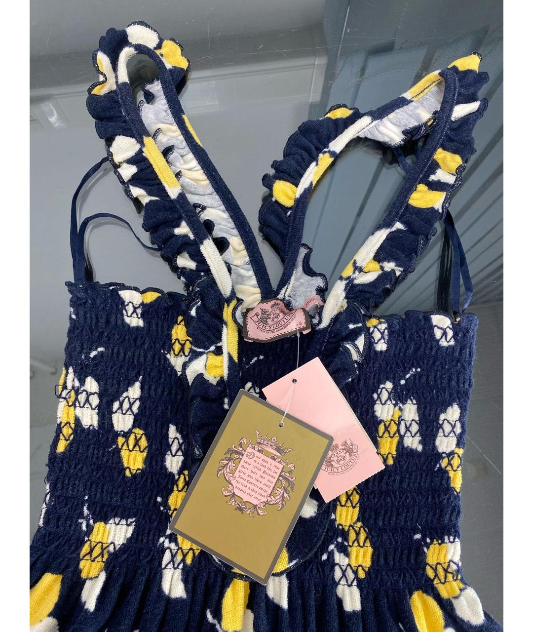 JUICY COUTURE Темно-синее хлопковое повседневное платье, фото 3