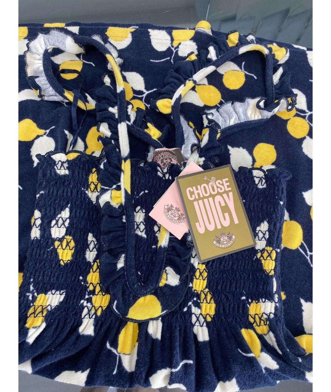 JUICY COUTURE Темно-синее хлопковое повседневное платье, фото 6