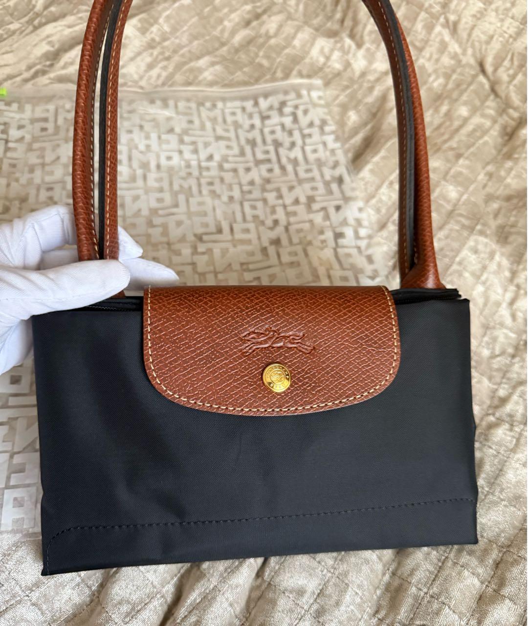 LONGCHAMP Черная тканевая сумка тоут, фото 6