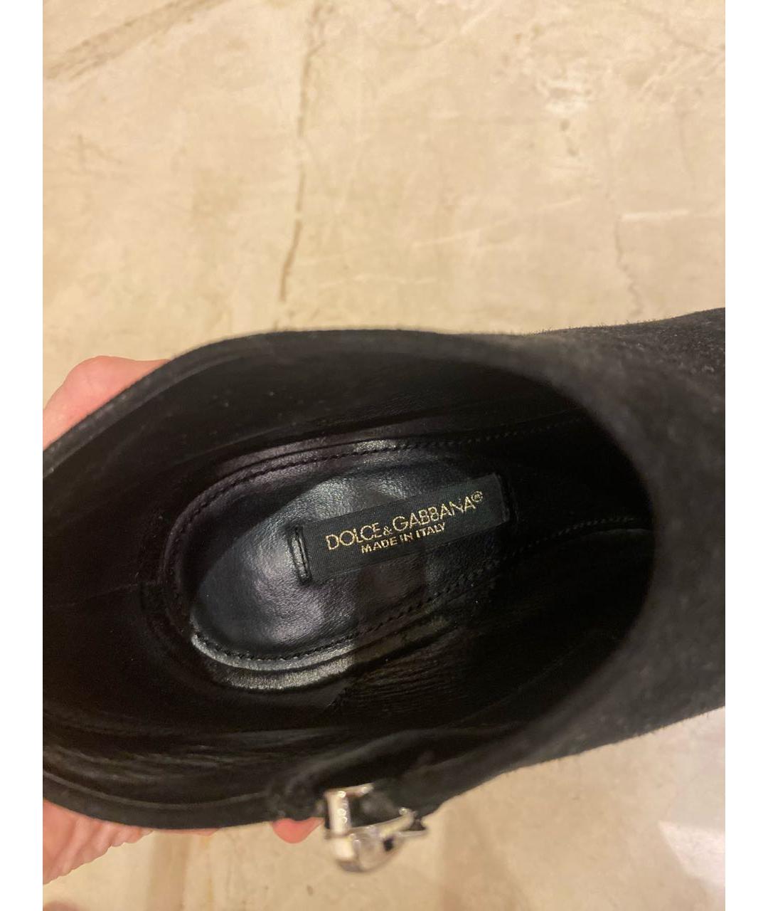 DOLCE&GABBANA Черные замшевые ботильоны, фото 5
