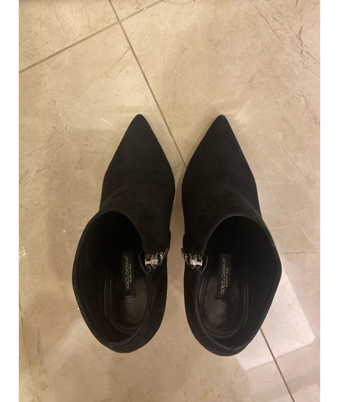 DOLCE&GABBANA Черные замшевые ботильоны, фото 3