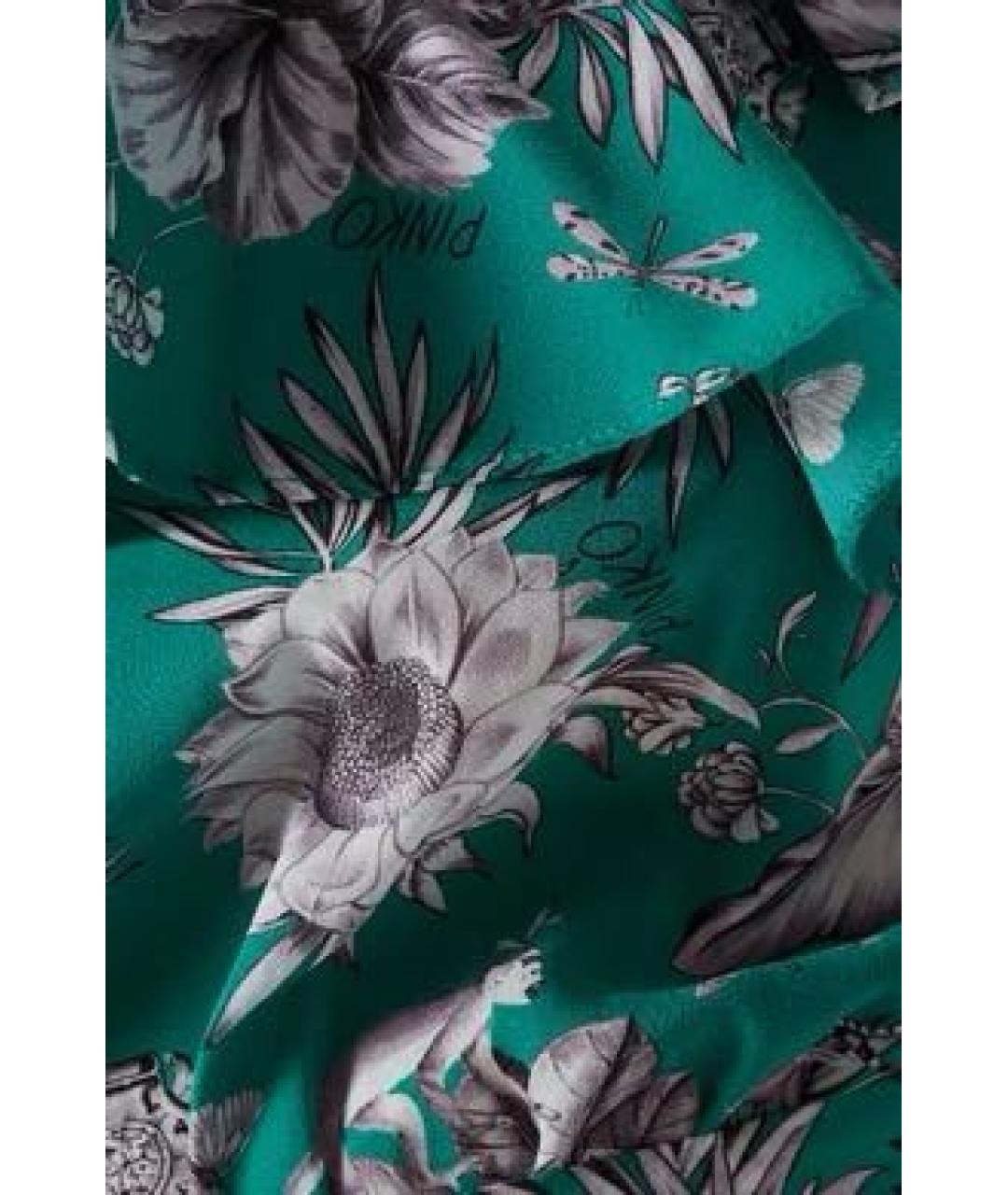 PINKO Зеленые вискозное коктейльное платье, фото 4