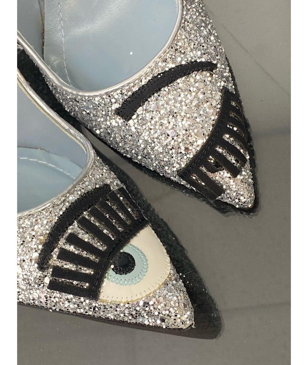 CHIARA FERRAGNI Серебряные кожаные туфли, фото 8