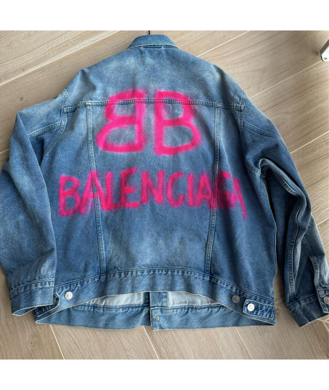 BALENCIAGA Синяя деним куртка, фото 2