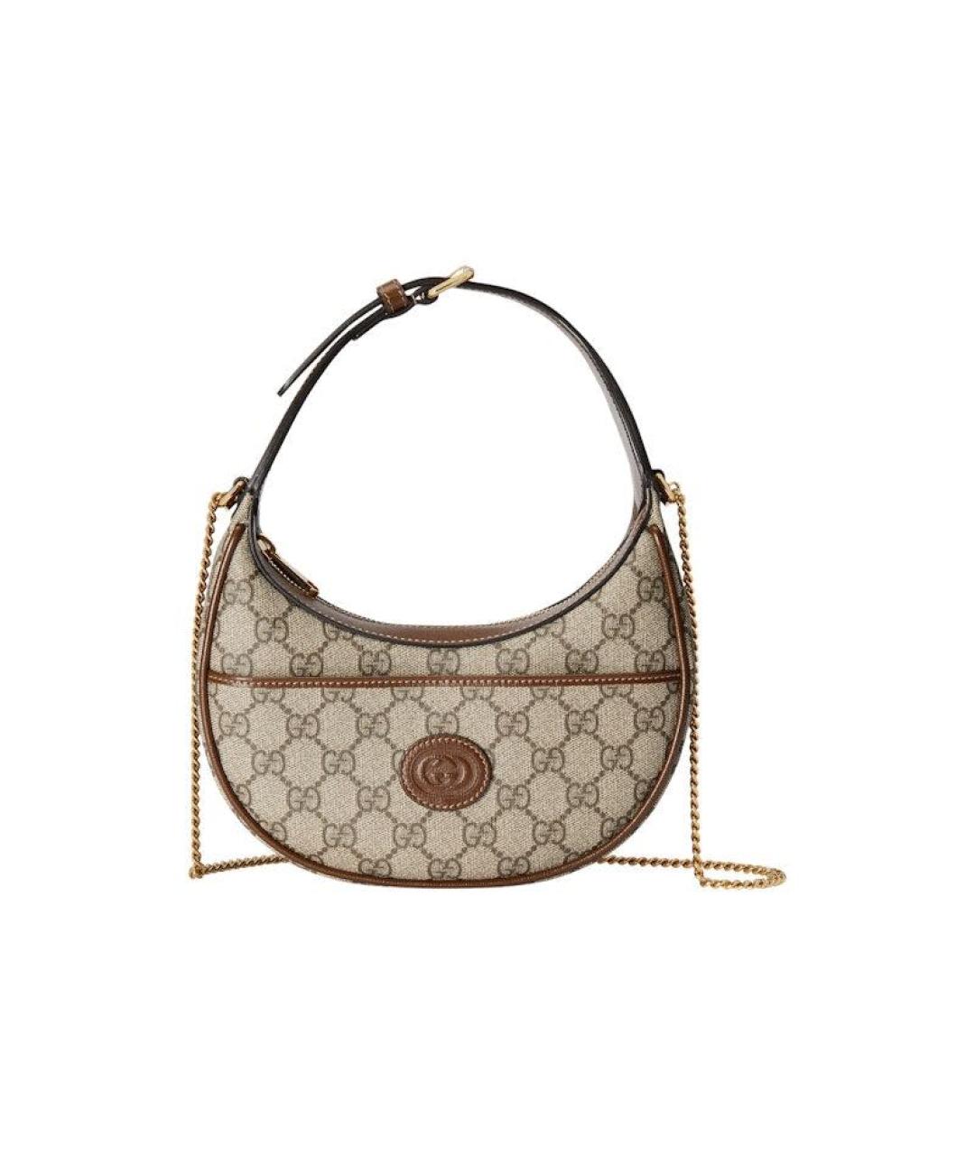 GUCCI Коричневая тканевая сумка через плечо, фото 1