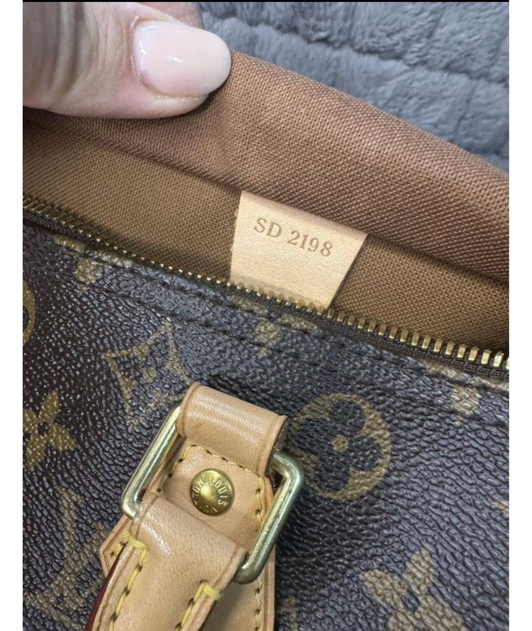 LOUIS VUITTON Коричневая кожаная сумка с короткими ручками, фото 6