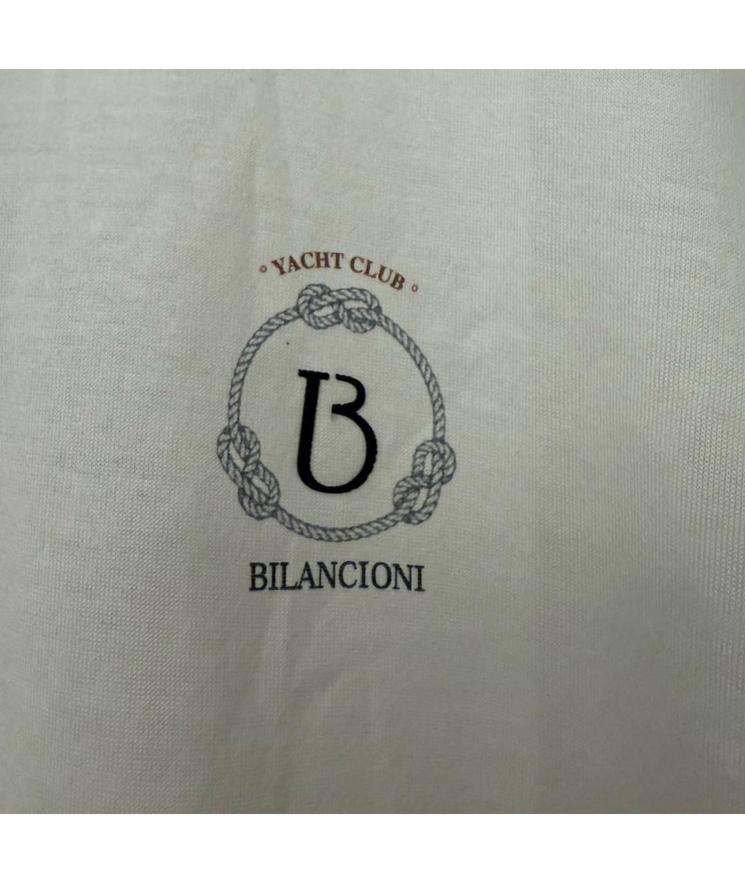 BILANCIONI Белая хлопковая футболка, фото 4