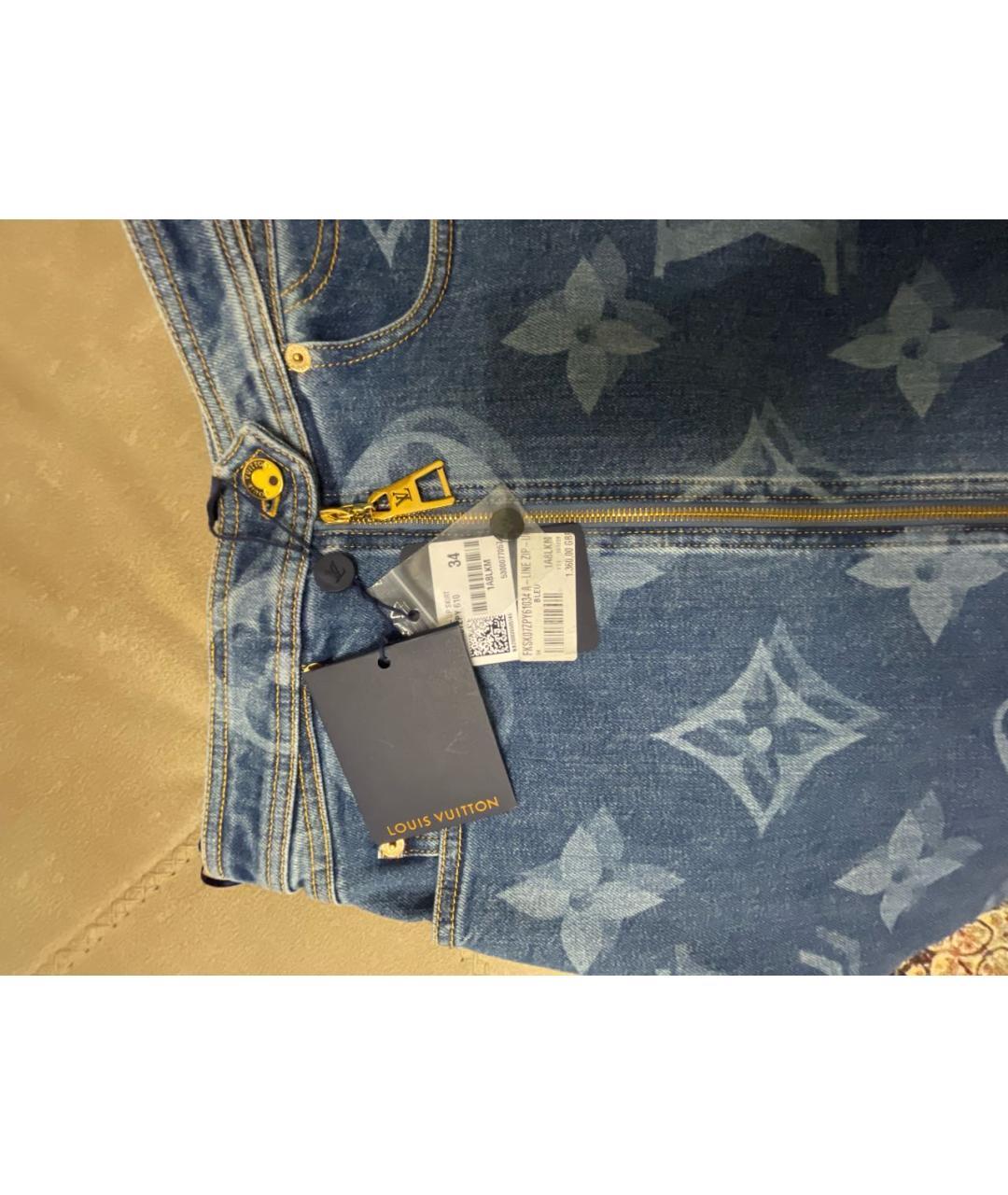 LOUIS VUITTON Синяя деним юбка мини, фото 5
