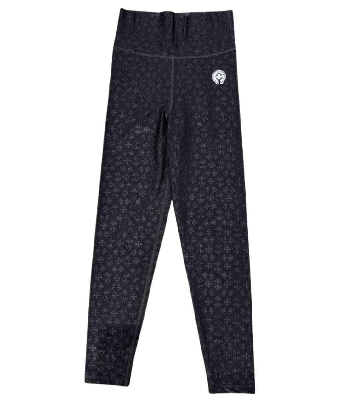 CHROME HEARTS Черные полиэстеровые леггинсы и велосипедки, фото 1
