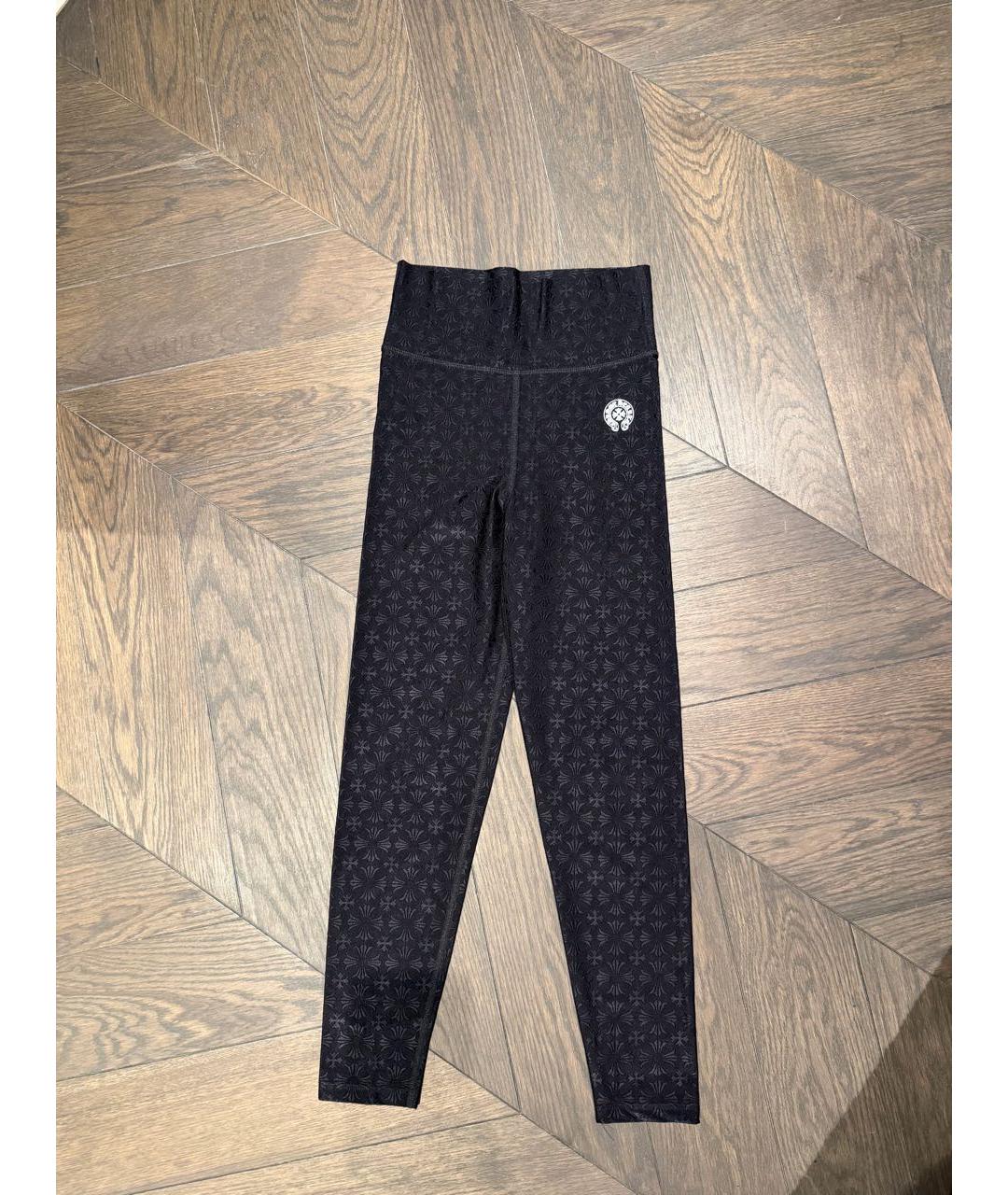 CHROME HEARTS Черные полиэстеровые леггинсы и велосипедки, фото 3